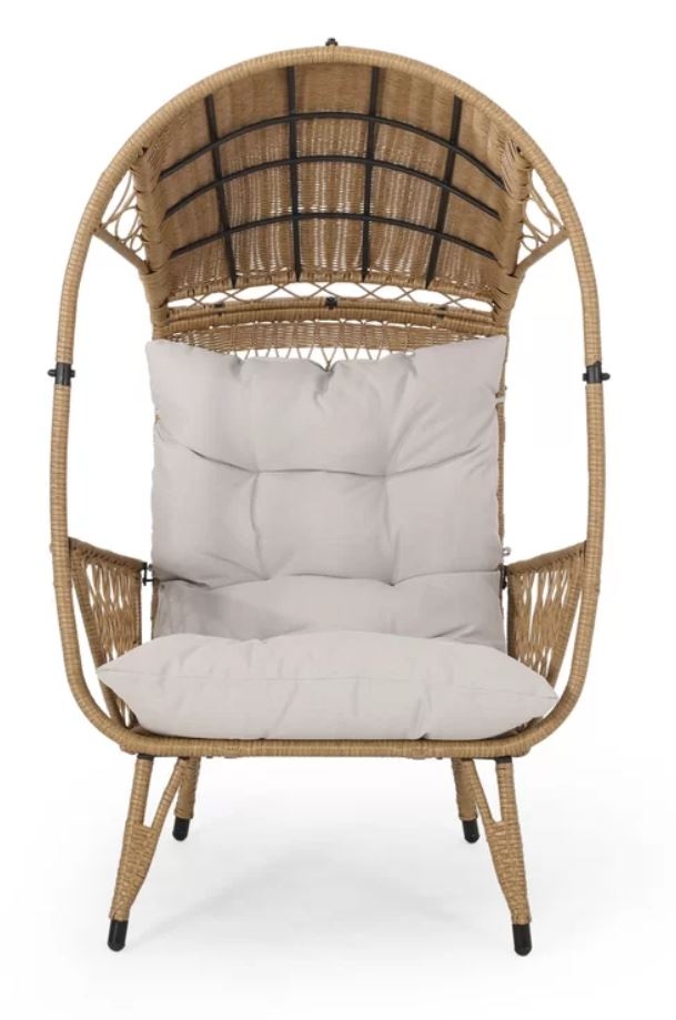Molly Outdoor Standing Basket Chair with Cushion Molly Outdoor Wicker Standing Patio Chair with Cushion - Image 0