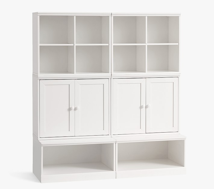 Cameron 2 Cubbies, 2 Cabinets, & 2 Open Bases, Simply White, UPS - Image 0