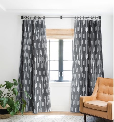 ARROWS GREY Blackout Window Curtain (2 panels) - Image 0