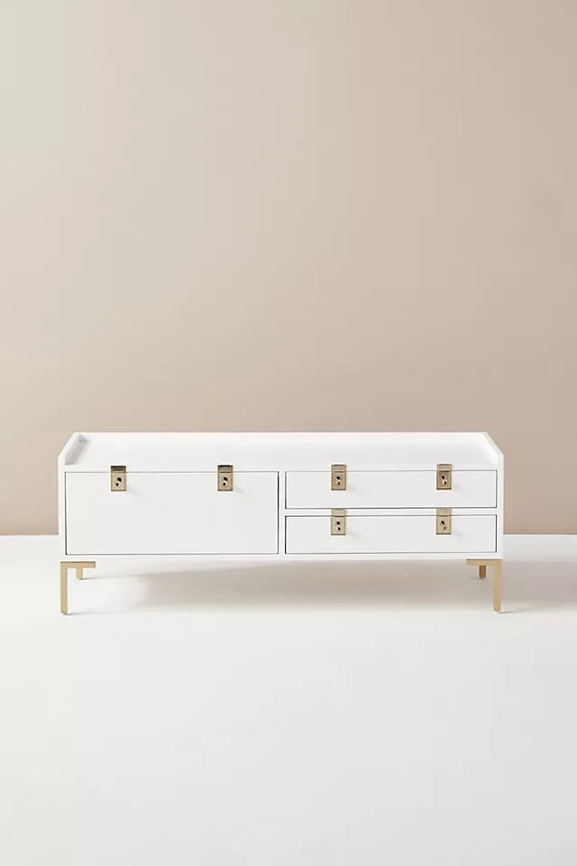 Ingram Storage Bench By Anthropologie in White - Image 0