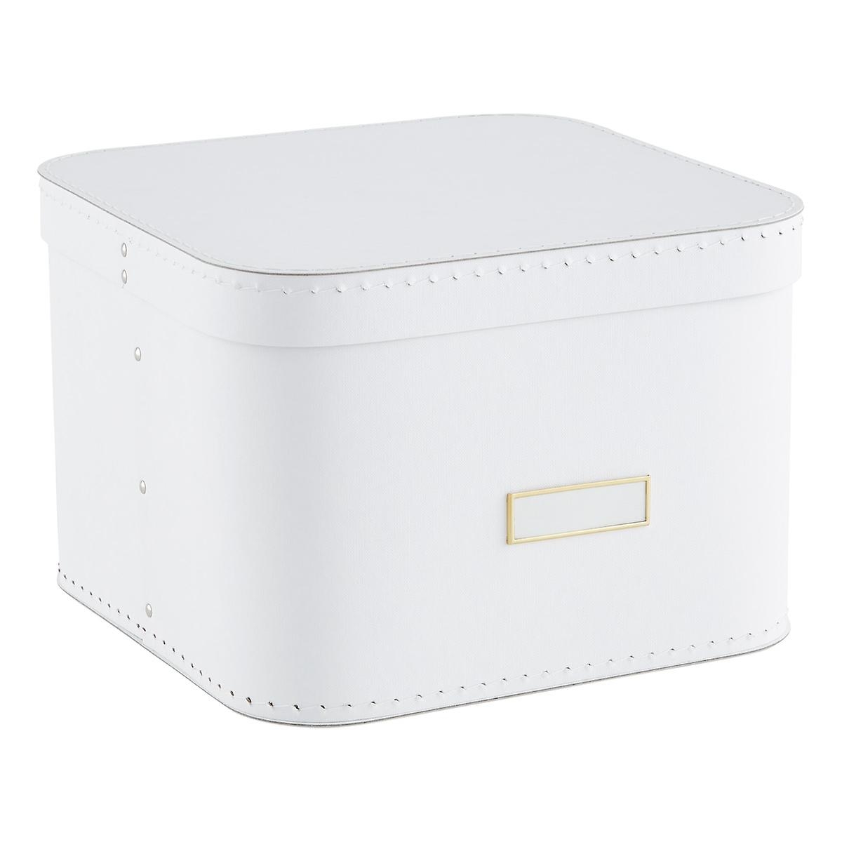 White Oskar Storage Box with Lid - Image 0