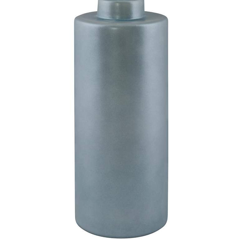 RiverCeramic Cylinder Smoke Blue Pearl Table Lamp - Image 2