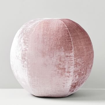 Lush Velvet Sphere Pillow, 12", Dusty Blush - Image 1