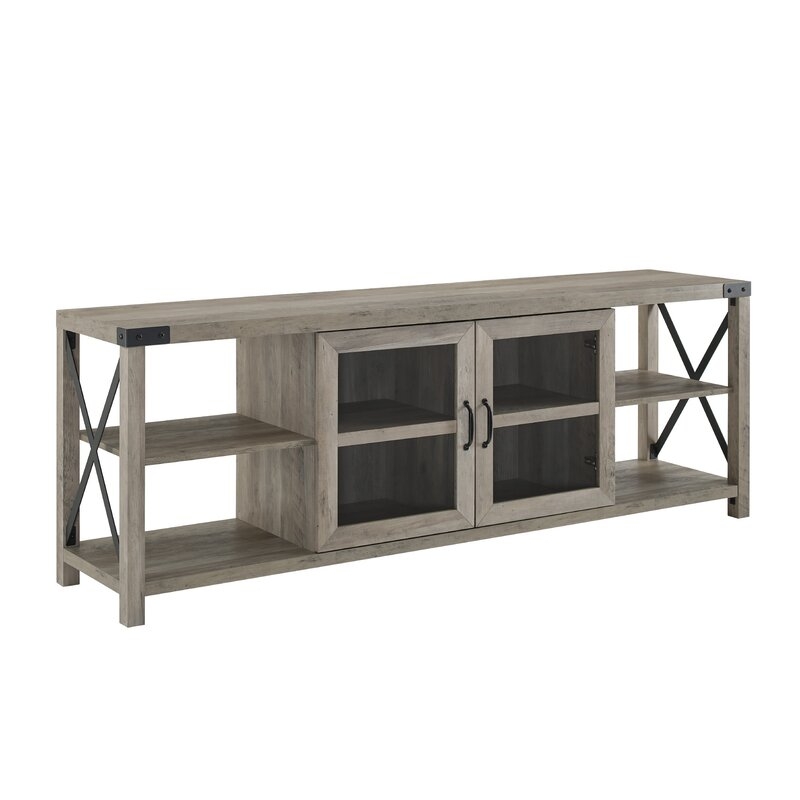 Gracie Oaks Rowland TV Stand for TVs up to 78" in Grey Wash - Image 3