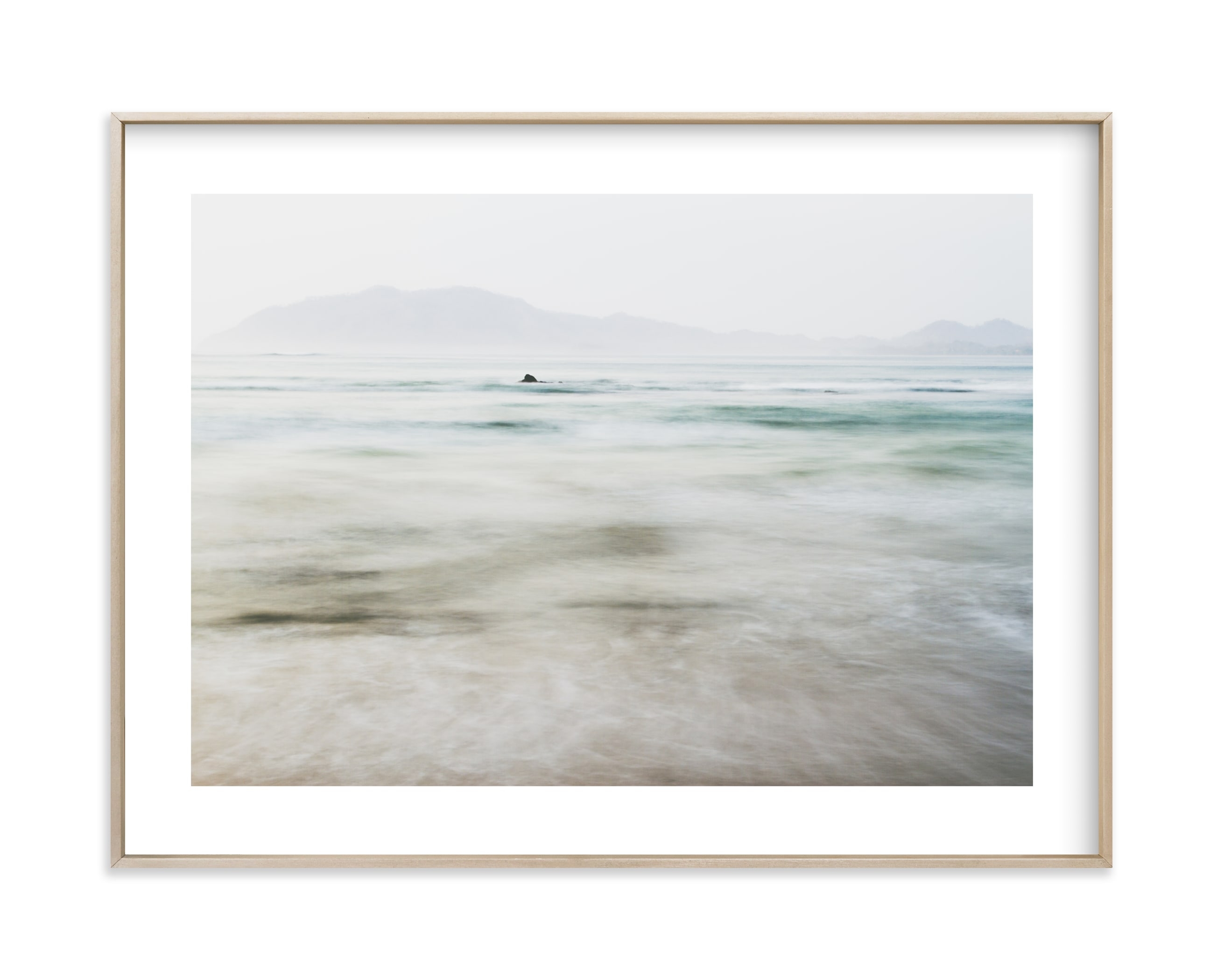 The Pacific - 24" x 18" Matte Brass Frame, White Border - Image 0