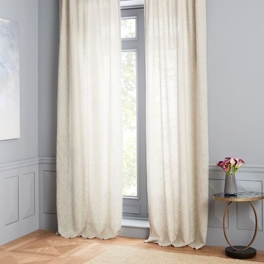 Belgian Flax Linen Curtain - semi sheer- 96" - Image 0