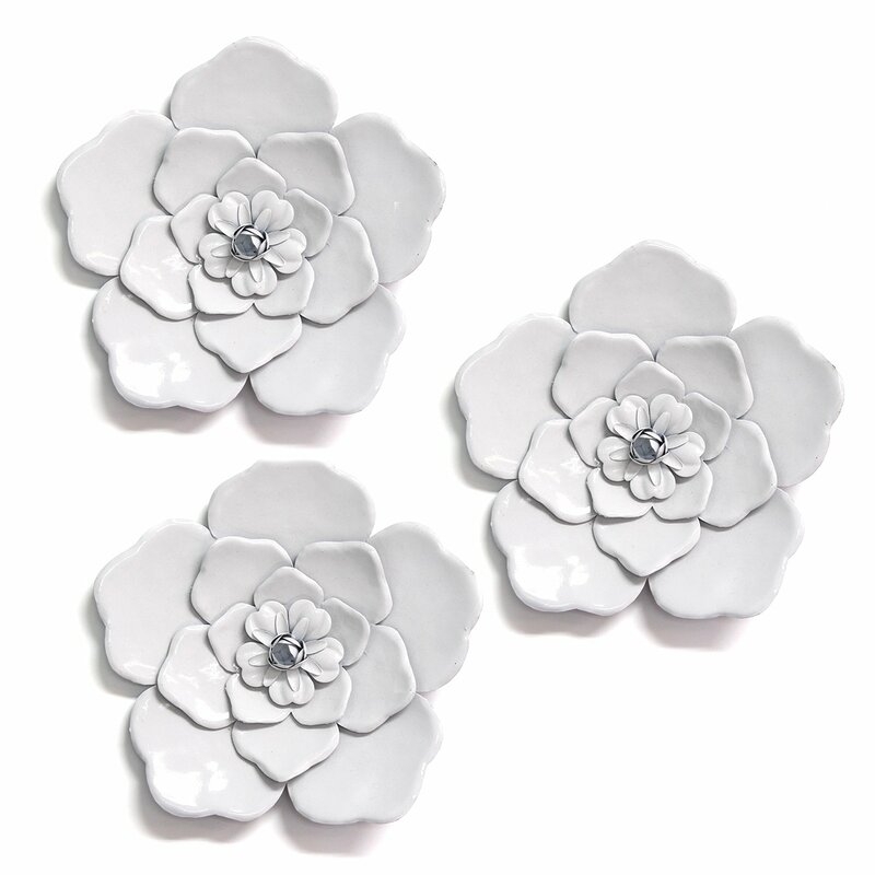 3 Piece Metal Flower Wall Décor Set (Set of 3) - Image 0