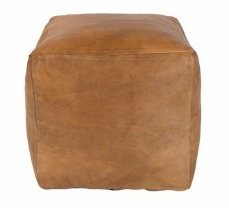 Moroccan Leather Pouf - Image 1