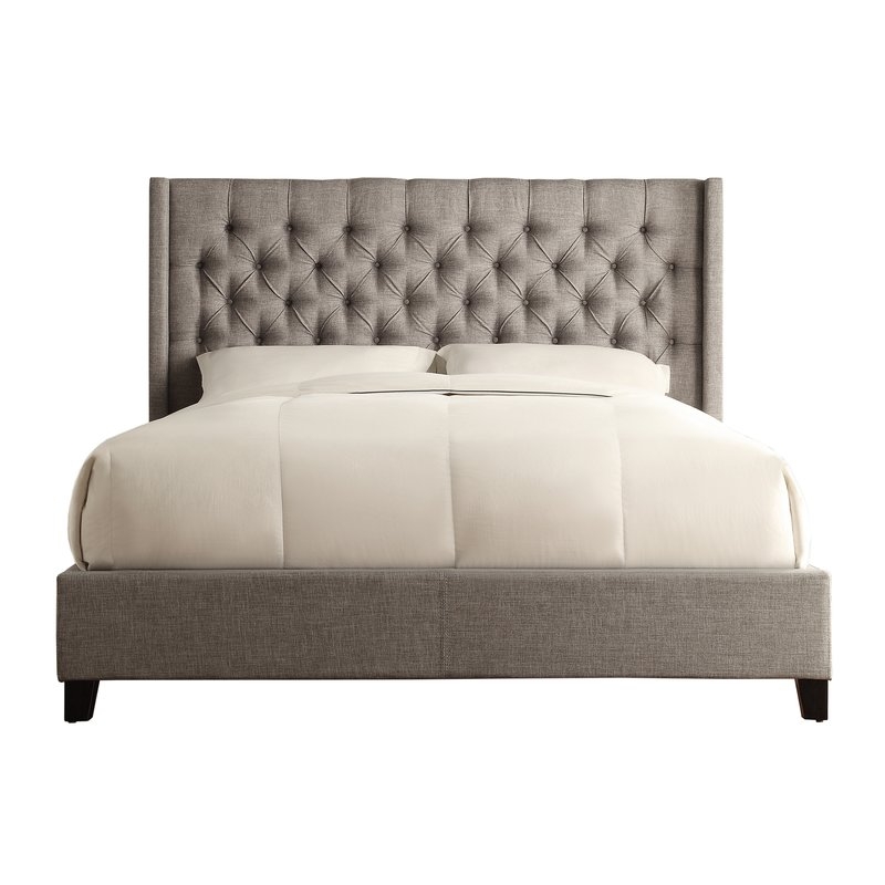 Borchers Upholstered Panel Bed King - Gray - Image 0