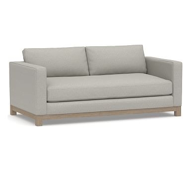 Jake Upholstered Loveseat 70" with Wood Legs, Polyester Wrapped Cushions, Performance Boucle Pebble - Image 0