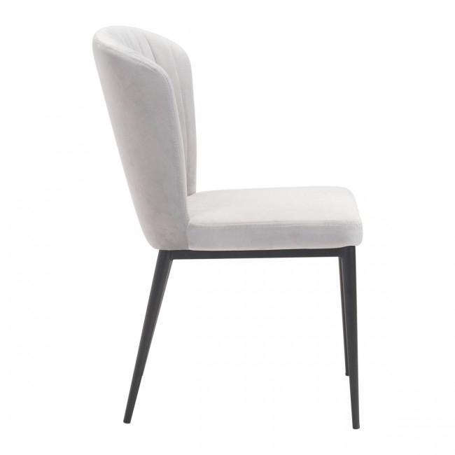 Tolivere Dining Chair Gray Velvet, Set of 2 - Image 1