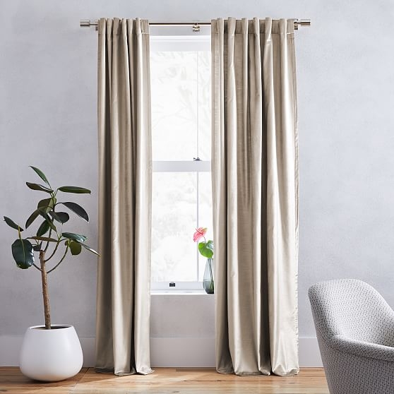Luster Velvet Curtain, Simple Taupe, 48"x84" - Image 0