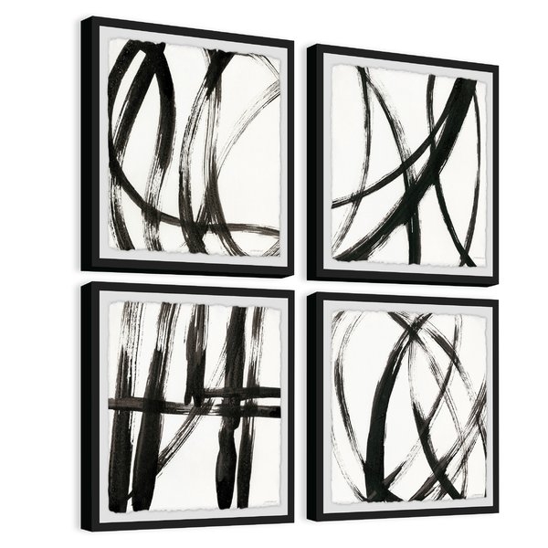 'Linear Expression Quadriptych' 4 Piece Framed Print Set - Image 2