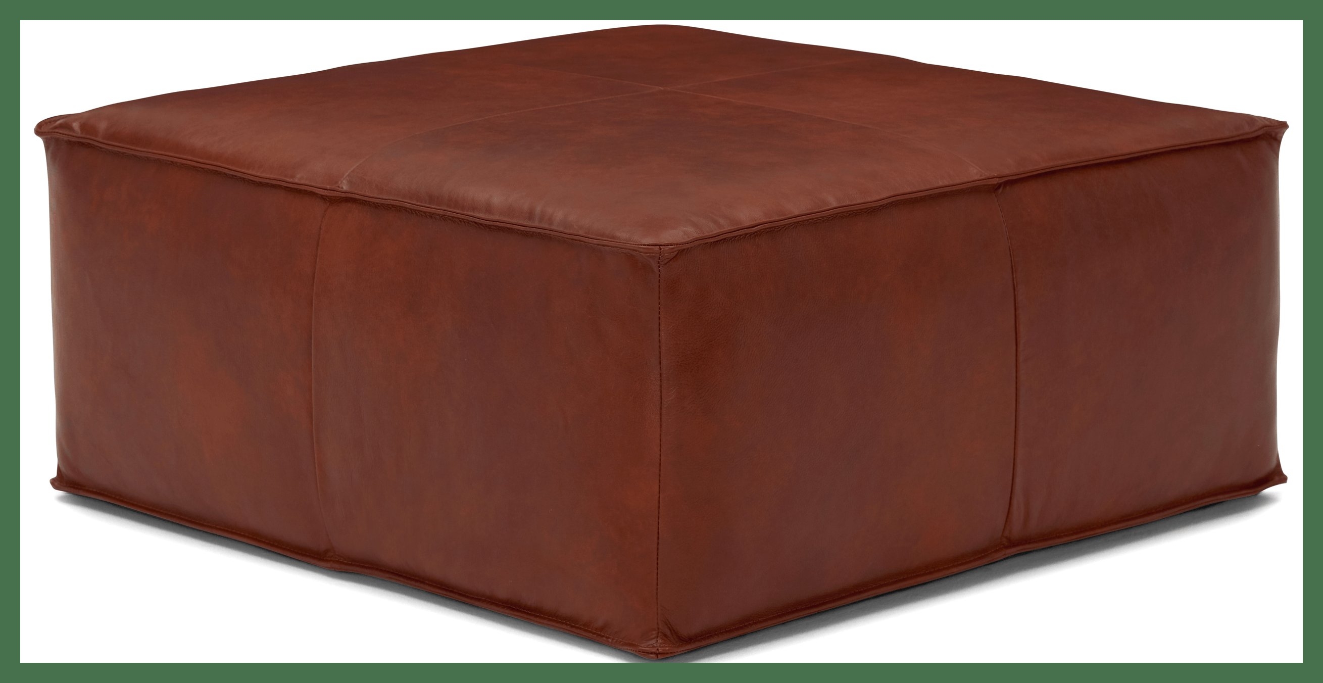 Lyle Mid Century Modern Leather Ottoman - Olympia Camel - Image 1