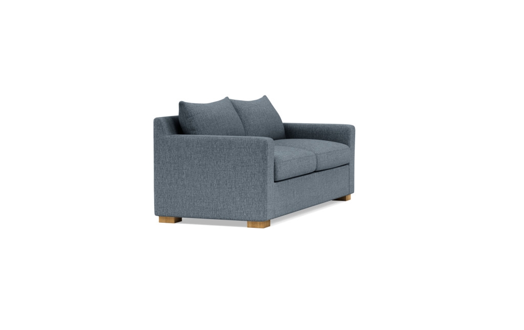 Custom Sloan Sleeper Sofa in Cross Weave Rain (Kid & Pet Friendly) with Natural Oak Block Legs - Image 1