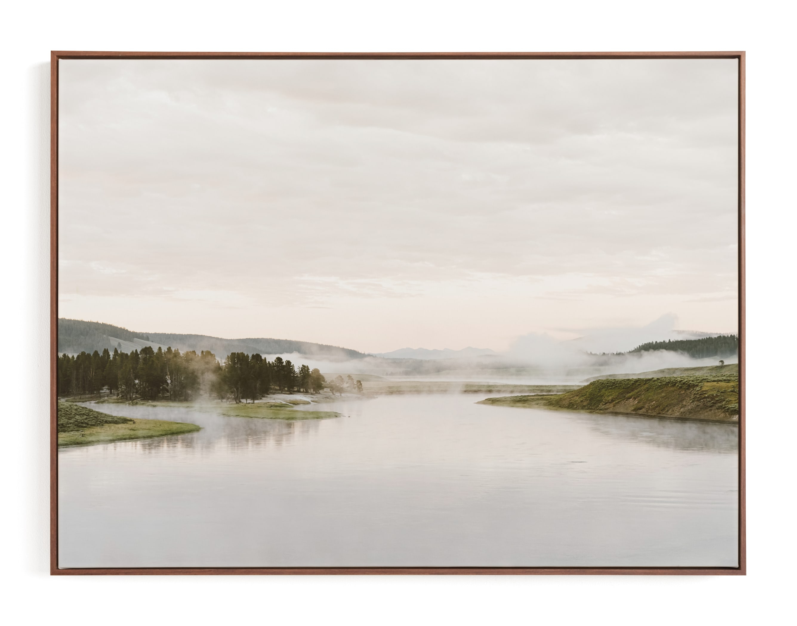 Misty Lake, Canvas Walnut Finish - Image 0