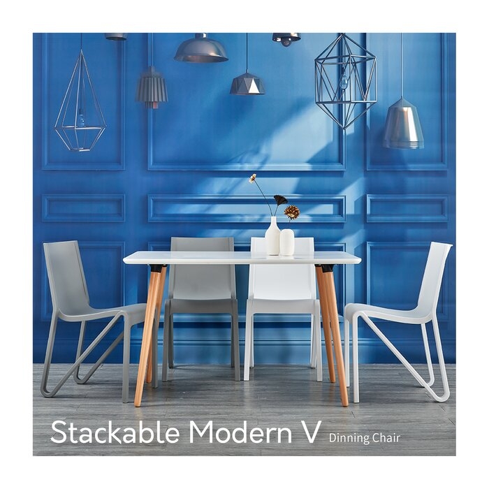 Kinman Modern Stacking Patio Dining Chair - Image 1