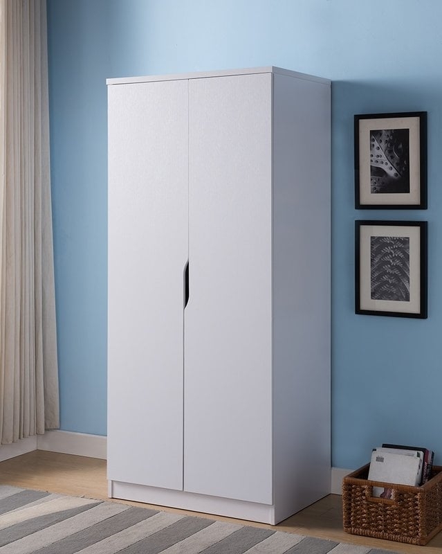 Carin Wooden Storage Cabinet Wardrobe Armoire- White - Image 0