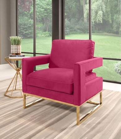 Rachelle 33.3" Wide Polyester Armchair - Image 3