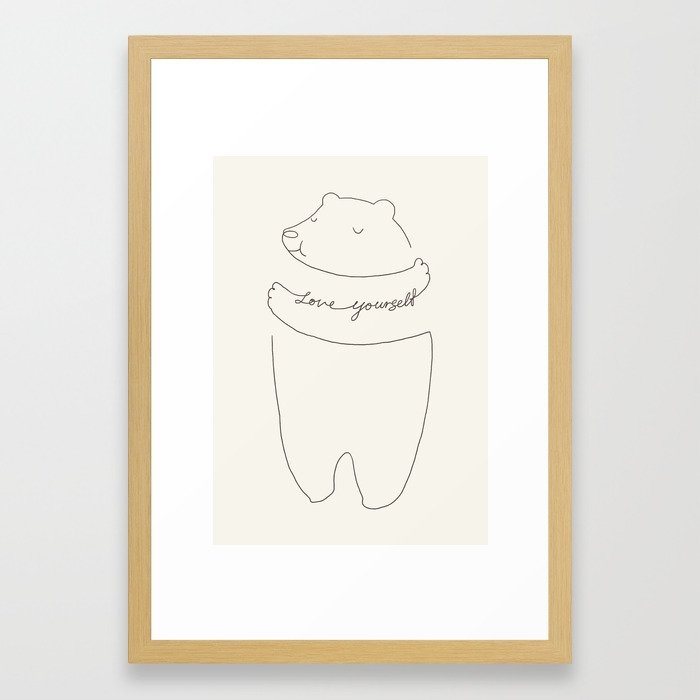 Love Yourself Bear Framed Art Print - Image 0