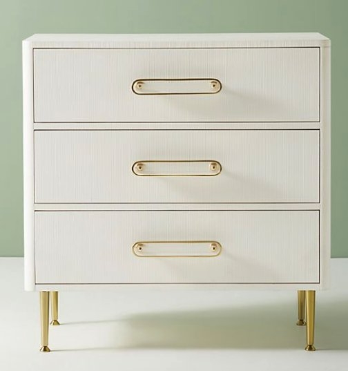 Odetta Three-Drawer Dresser - cream - Image 0