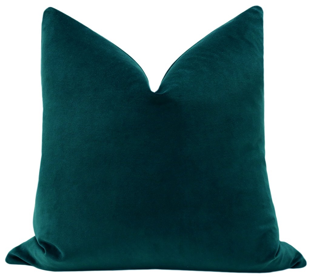 Classic Velvet Pillow Cover // Peacock - 20x20 - Image 0