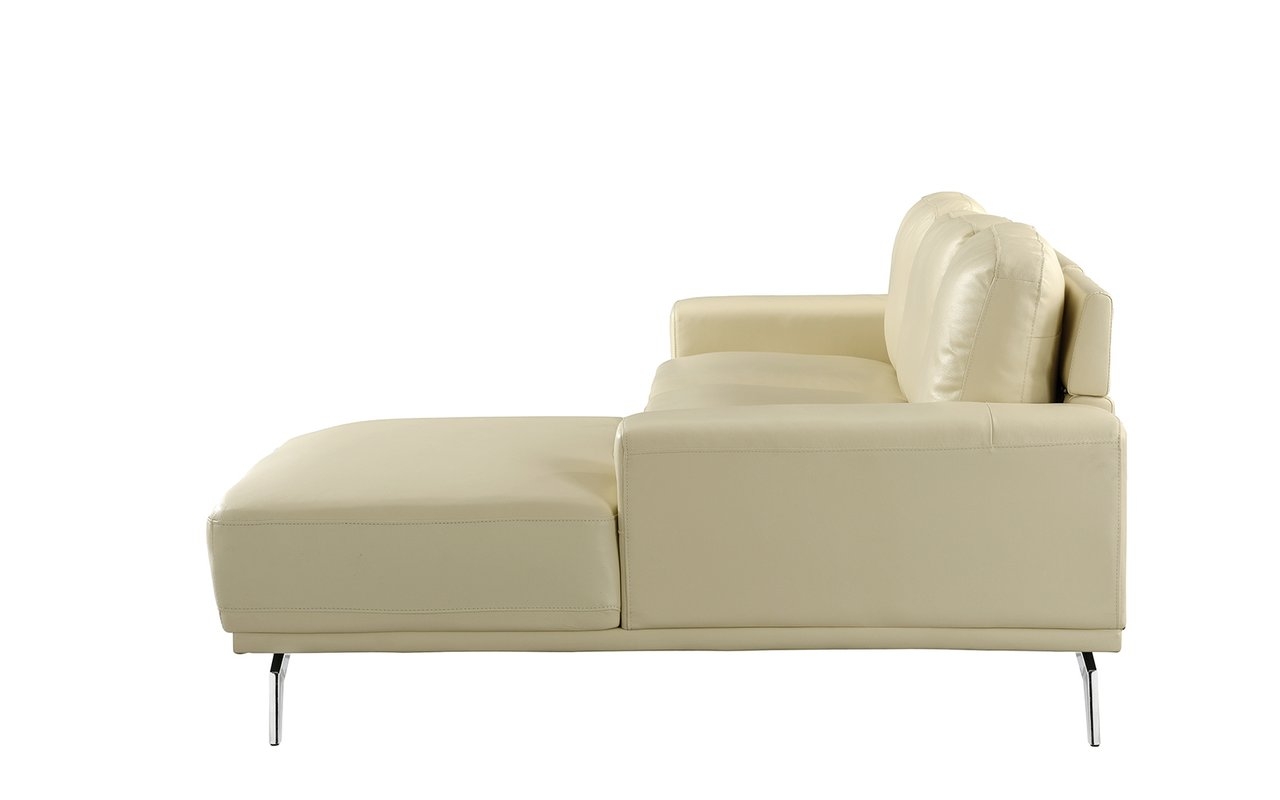 Gayden Leather Sectional - Right Hand Facing - Beige - Image 2