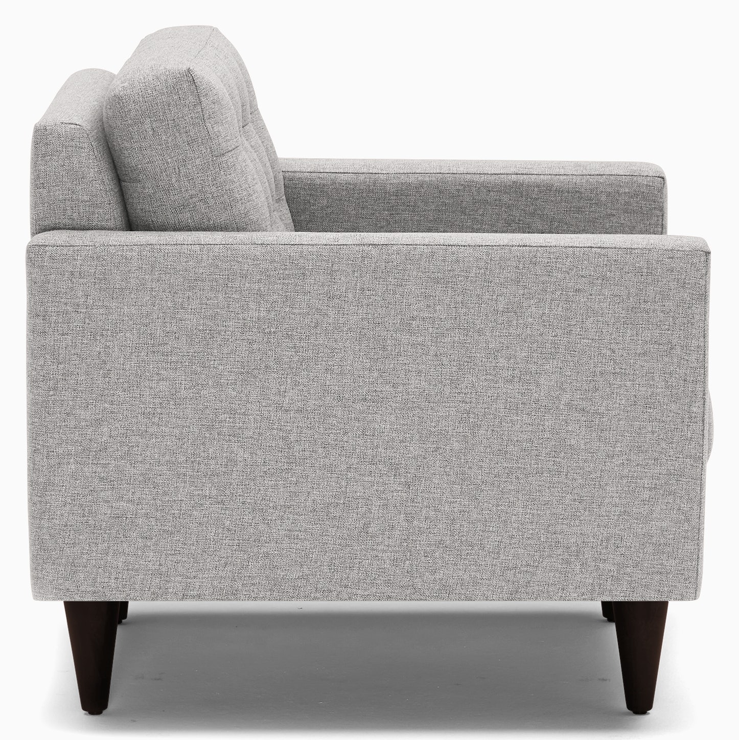 Gray Eliot Mid Century Modern Apartment Chair - Sunbrella Premier Fog - Coffee Bean - Image 1