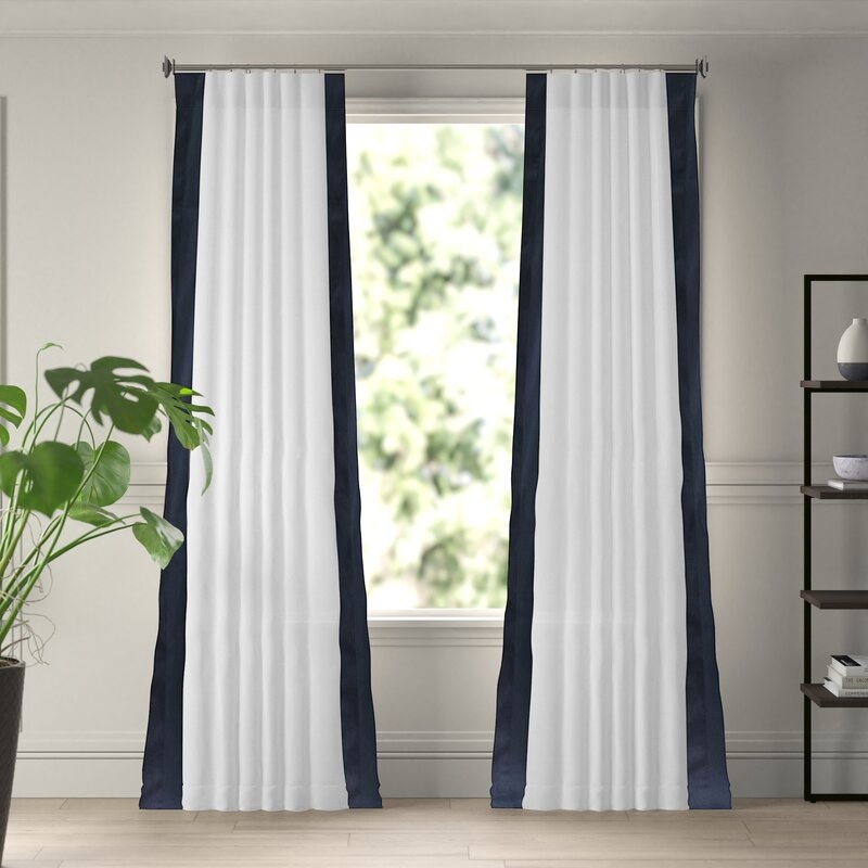 Winsor Cotton Solid Room Darkening Rod Pocket Single Curtain Panel - Image 0