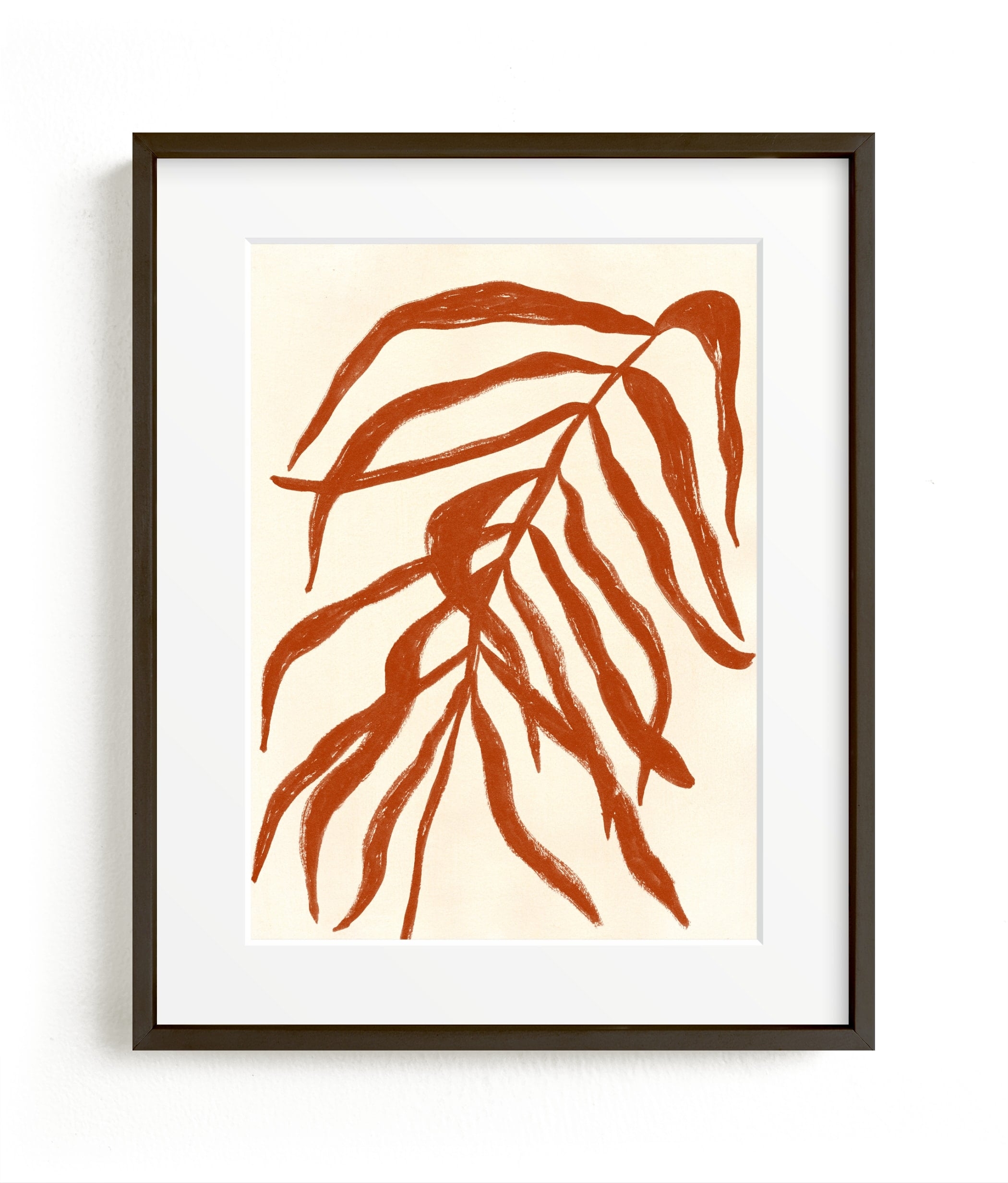 Solitaire Plant, Terracotta, Matted, Matte Black Metal Frame, 8"x10" - Image 0