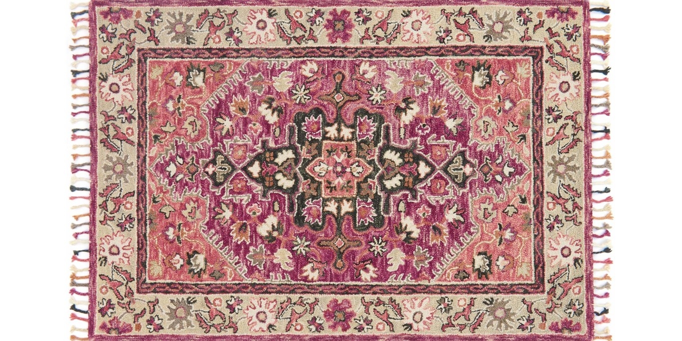 Zharah Collection ZR-05 RASPBERRY / TAUPE  7'9" x 9'9" Area Rug - Image 0