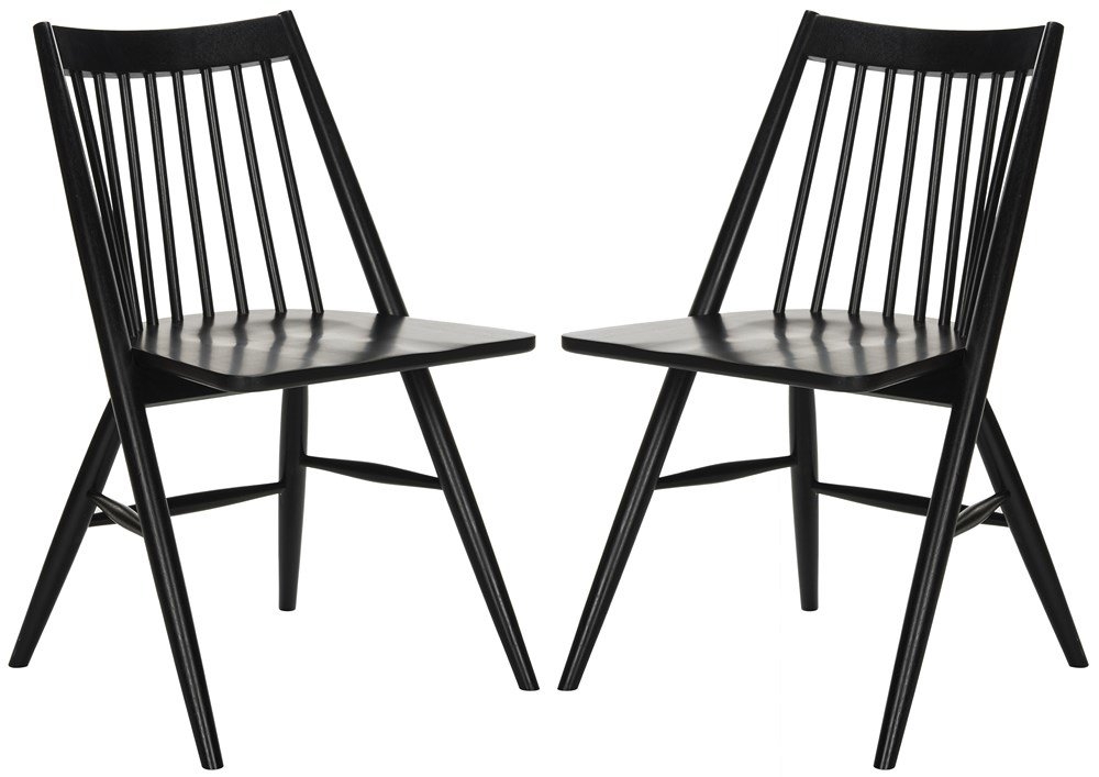 Massey Solid Wood Dining Chair (Set of 2) - Black - Image 0
