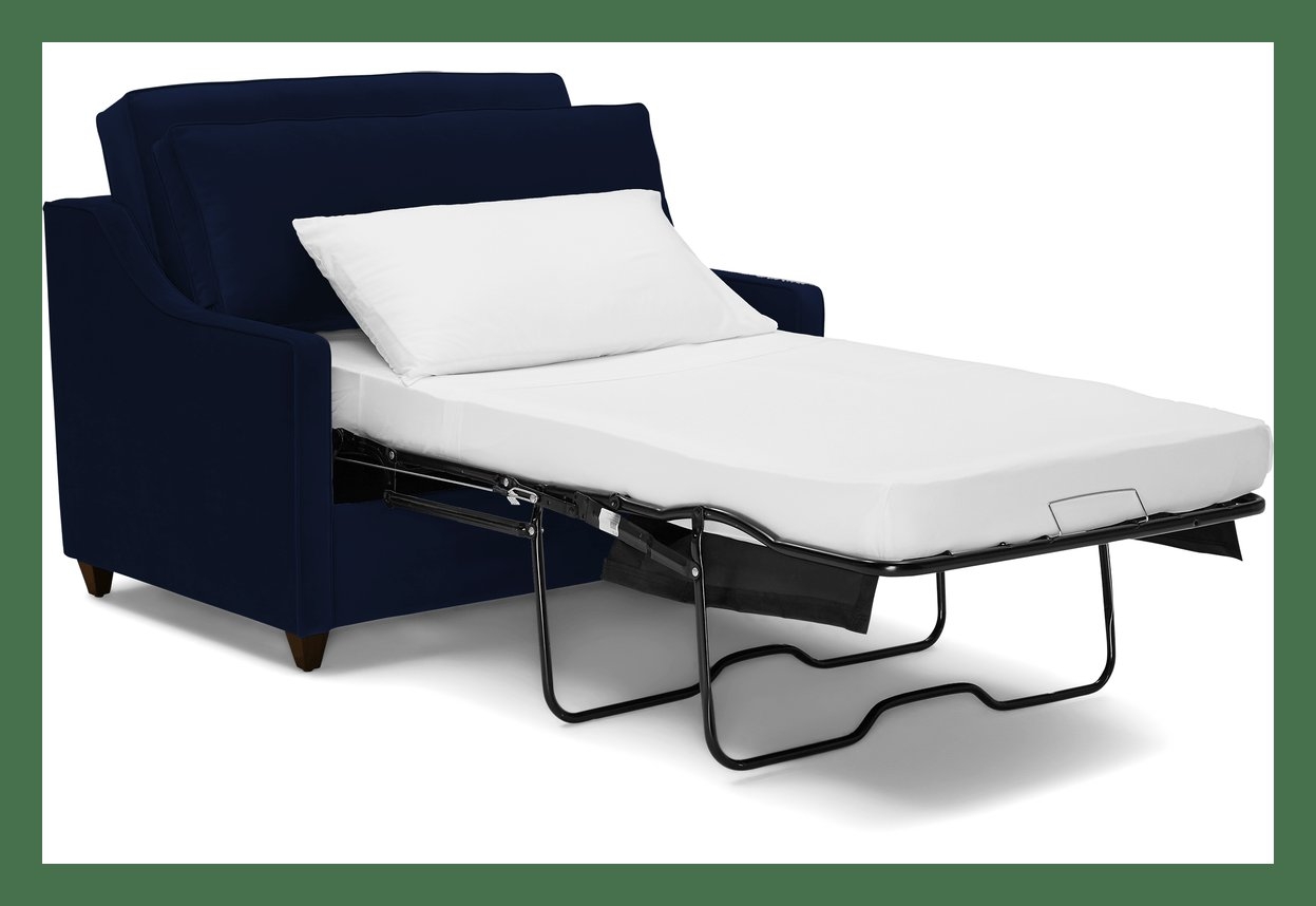 Brooks Mid Century Modern Twin Sleeper Sofa - Royale Cobalt - Image 2