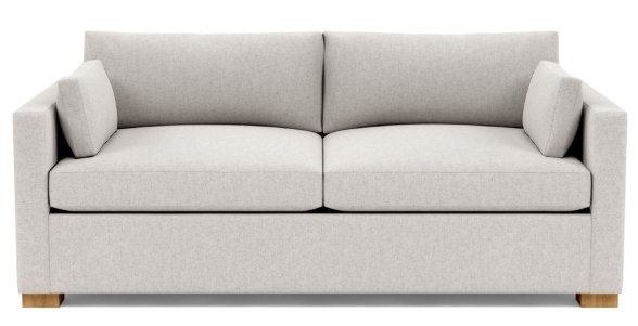 Charly 83" Sofa with Pebble Heathered Weave, Natural Oak Legs, & 2 Cushions - Image 0