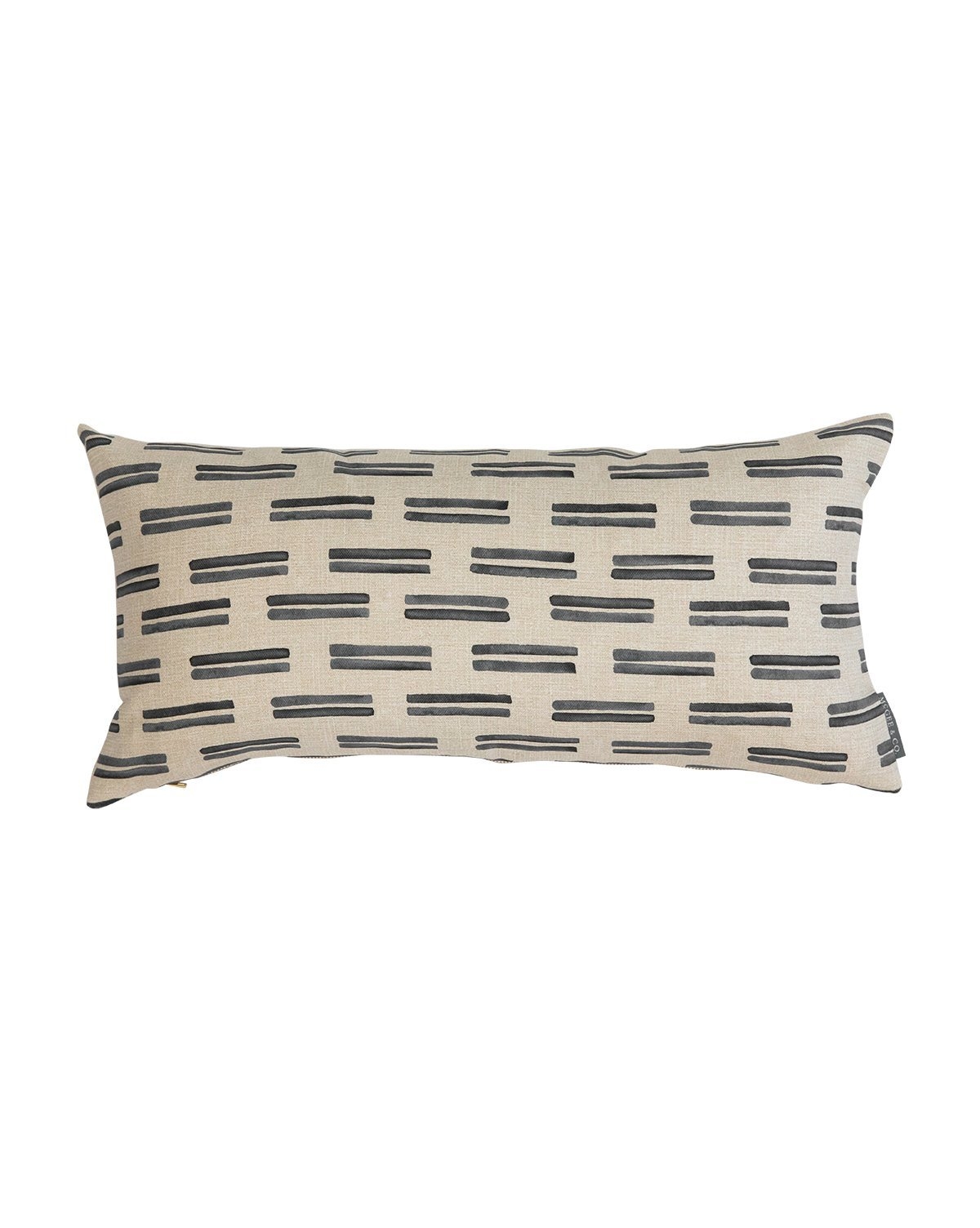 AVERY DOUBLE STRIPE PILLOW COVER - 12" x 24" - GRAY - Image 0