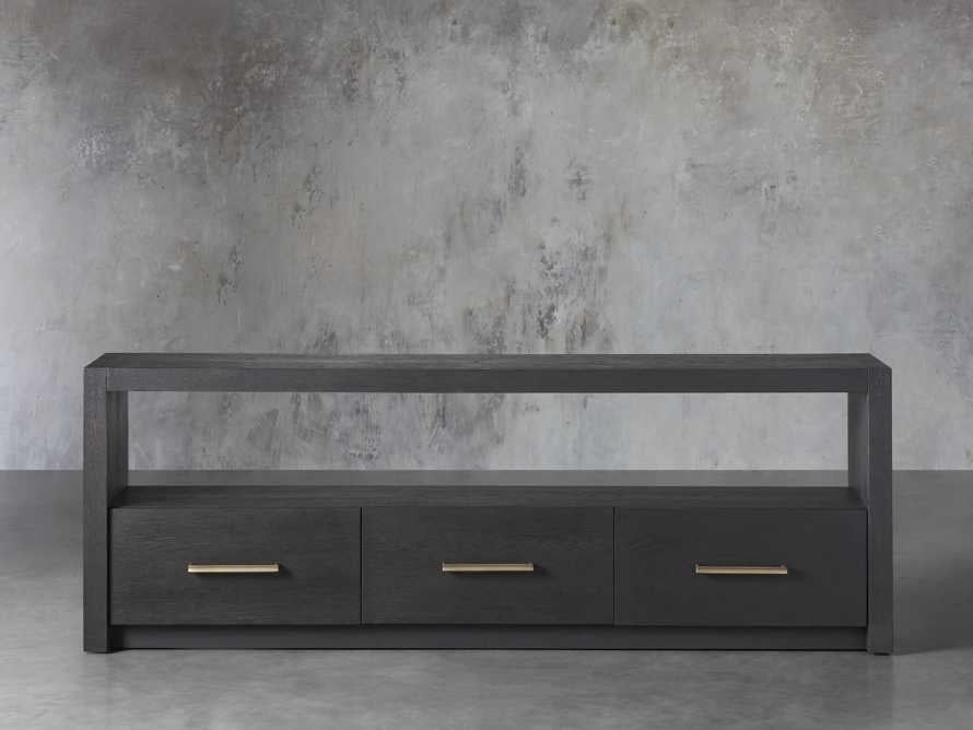 Bodhi 60" Open Media Console in Ebony Wood Black - Image 1