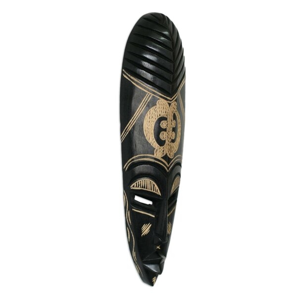 African Handcraffted God Is My Guide Wood Mask Wall Décor - Image 1