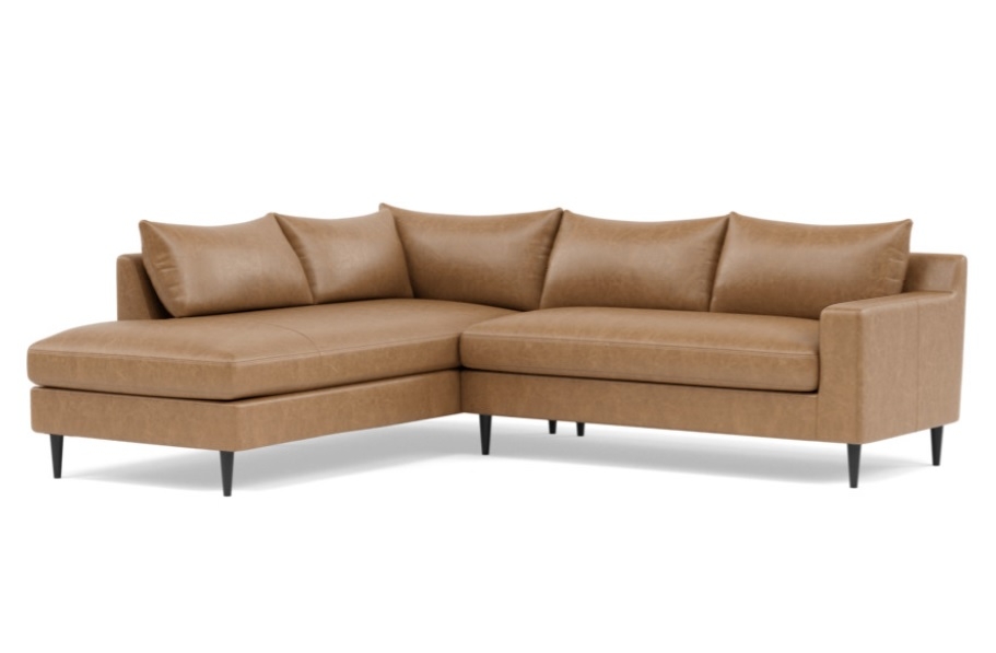 SLOAN LEATHER Leather 3-Seat Left Bumper Sectional (W117") - Image 0