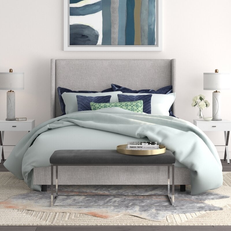Charlotte Upholstered Low Profile Standard Bed, King, Zuma Pumice - Image 0