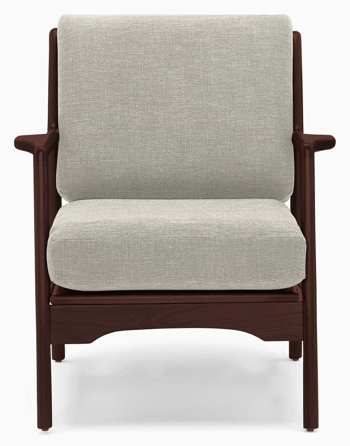 White Collins Mid Century Modern Chair - Nico Oyster - Walnut - Image 5