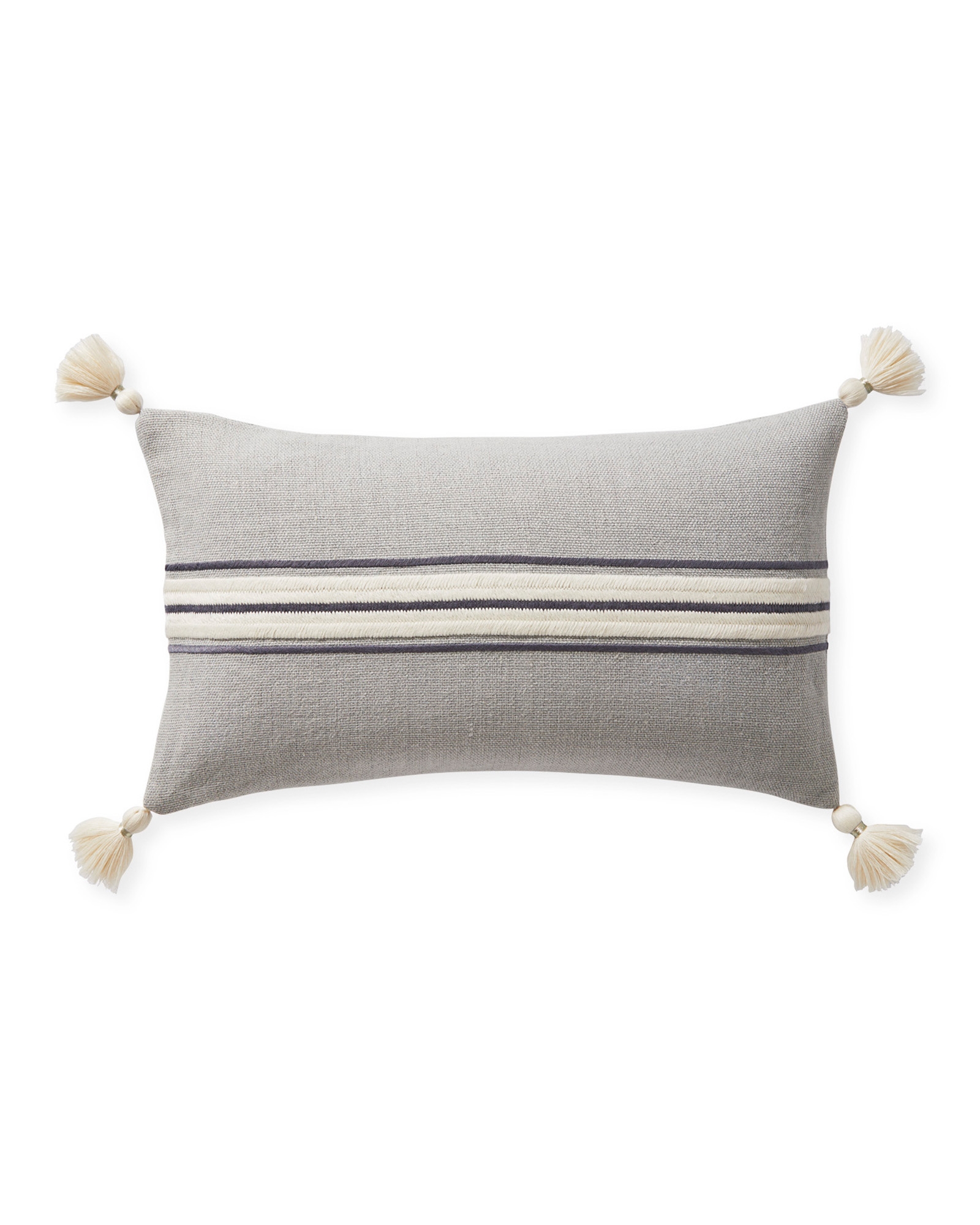 Addie Stripe Tassel 12" x 21" Pillow Cover - Smoke - Insert Sold Separately - Image 0
