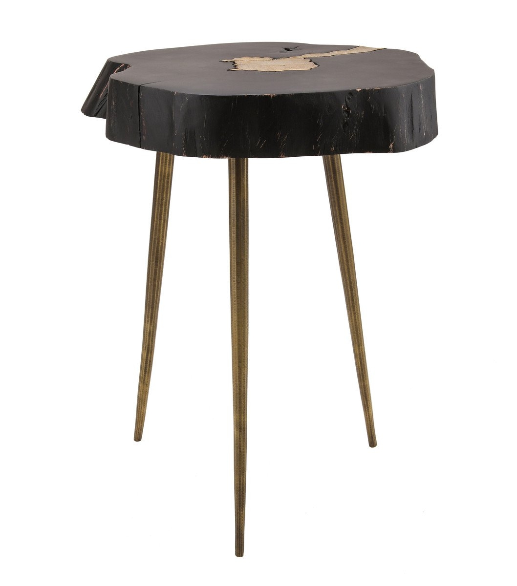 Timber Black and Brass Side Table - Image 0