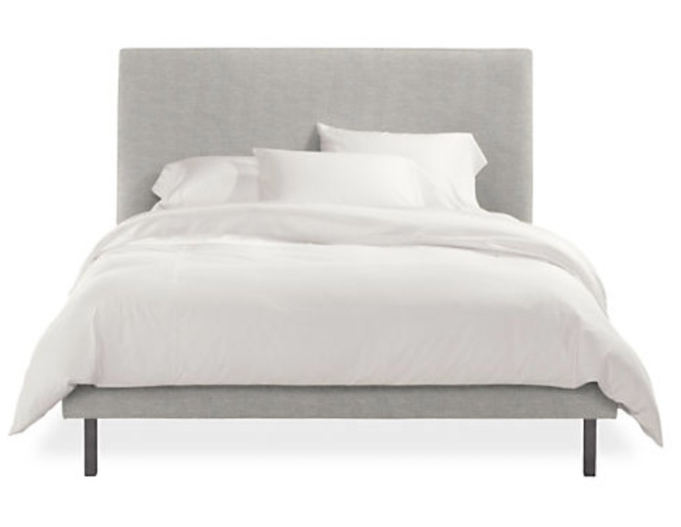 Ella Queen Bed in Destin Grey Fabric - Image 0