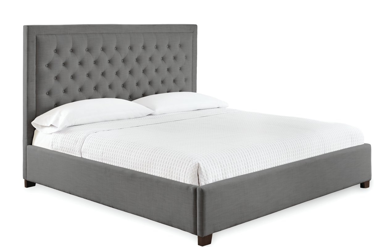 Hanlin Upholstered Platform Bed -Gray KING - Image 1