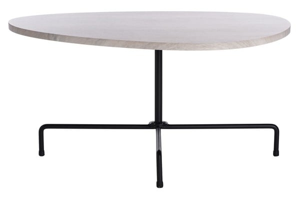 Berlin Tripod Coffee Table - Light Grey Oak / Black - Safavieh - Image 0