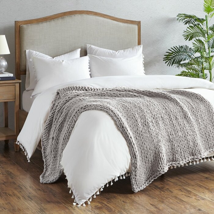 Tazewell Chunky Double Knit Throw - gray - Image 1