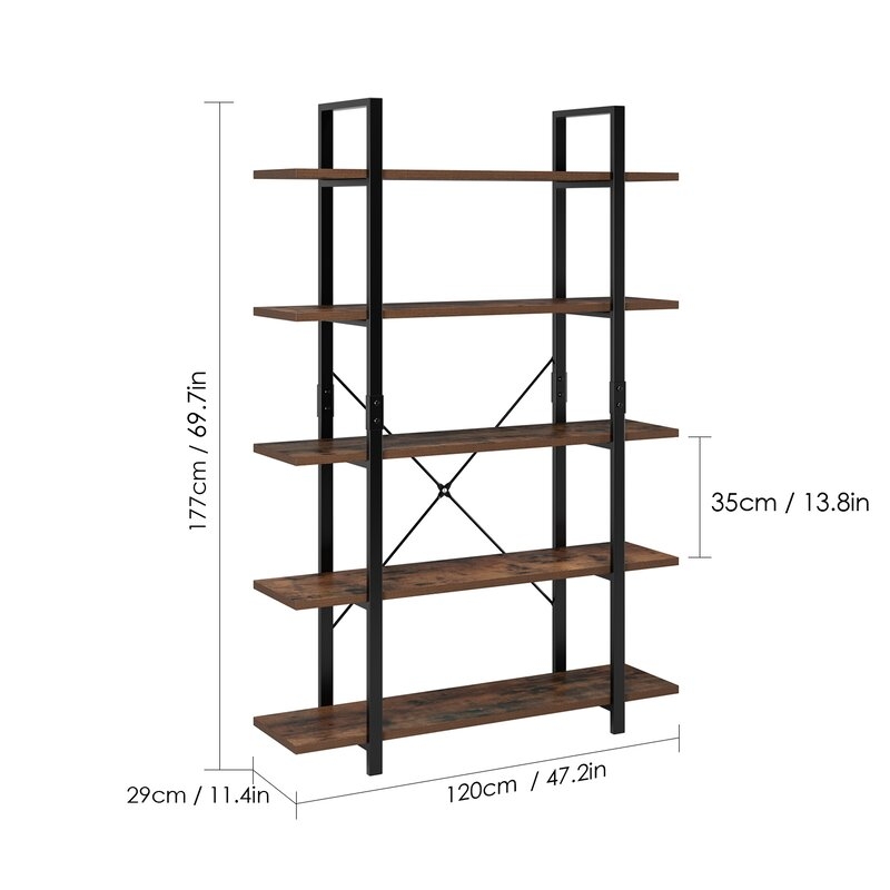 Ackles 69.7'' H x 47.2'' W Metal Standard Bookcase - Image 2