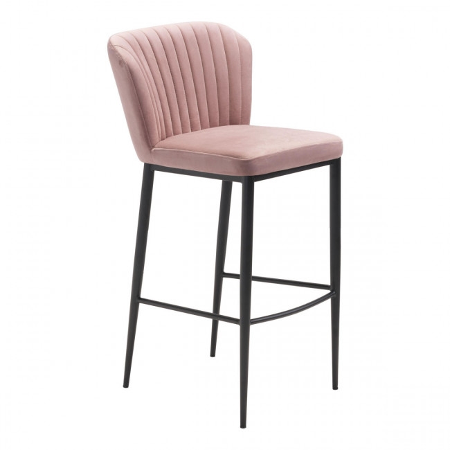 Tolivere Bar Chair Gray Velvet, Set of 2 - Image 0