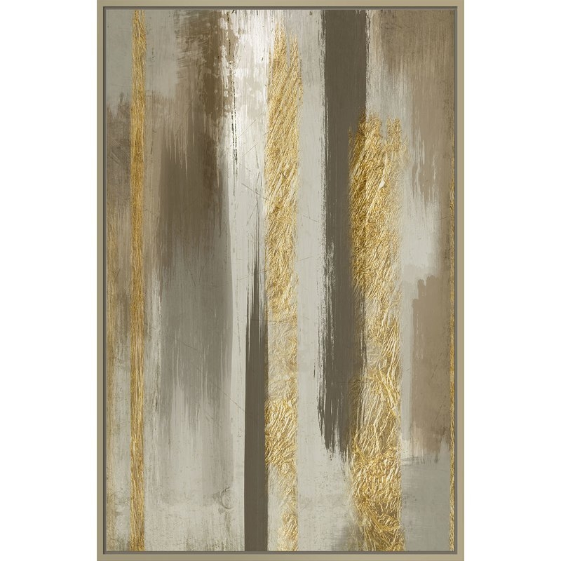 'MODERN GLAM GOLD II' FRAMED GRAPHIC ART PRINT ON CANVAS - Image 0