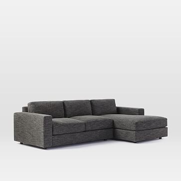Urban Sectional Set 01: Left Arm 2 Seater Sofa, Right Arm Chaise, Poly, Distressed Velvet, Light Taupe, Concealed Support - Image 2